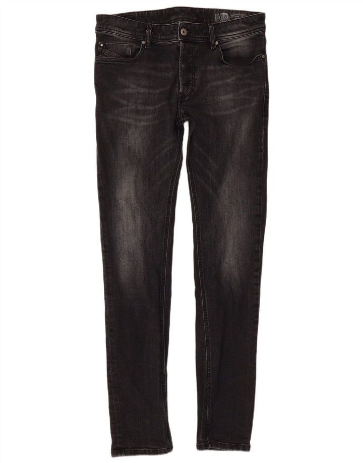 DIESEL Herren Skinny Jeans W30 L32 Schwarze Baumwolle