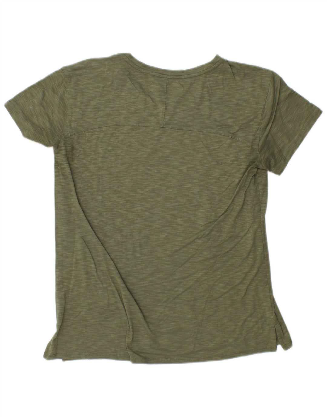 L.L.BEAN Damen T-Shirt Top UK 10 Small Khaki meliert Polyester