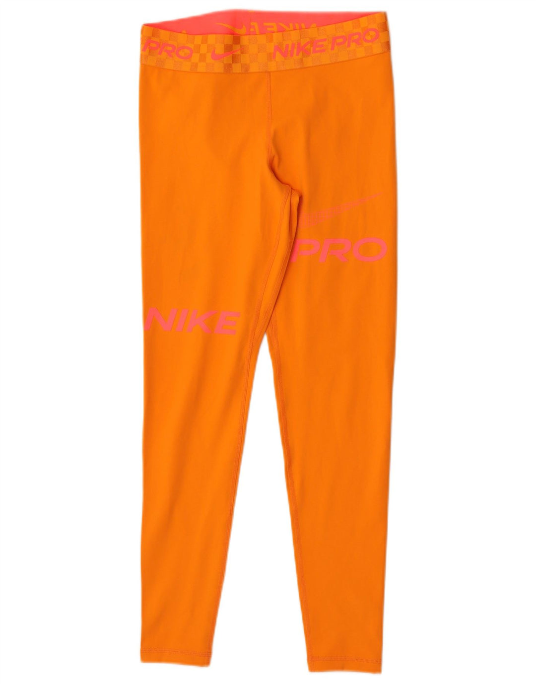Nike Damen Dri Fit Graphic Leggings UK 12 Mittelorange Polyester