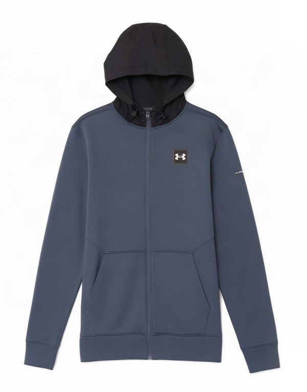 Under Armour Herren-Kapuzenpullover mit grafischem Reißverschluss, Mittelblau, Farbblock