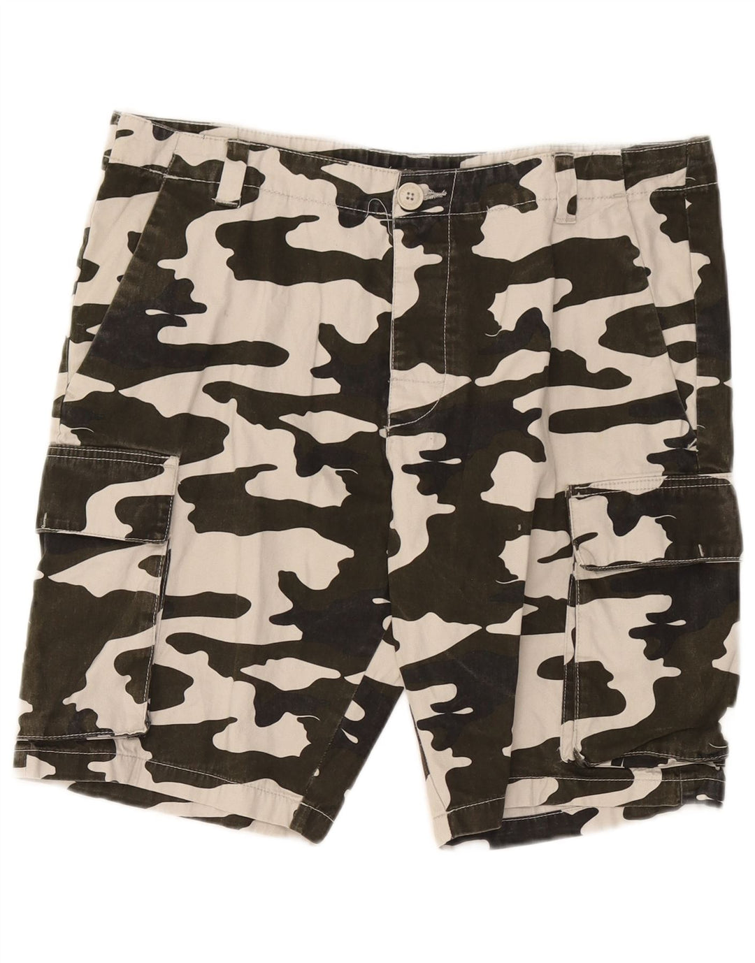 French Connection Herren-Cargoshorts W34, groß, Khaki-Tarnung