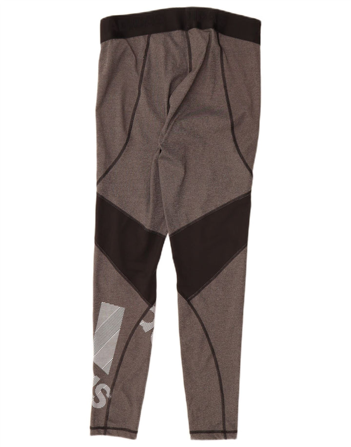 Adidas Damen Grafik-Leggings UK 12/14 Mittelgrau Colourblock Polyester