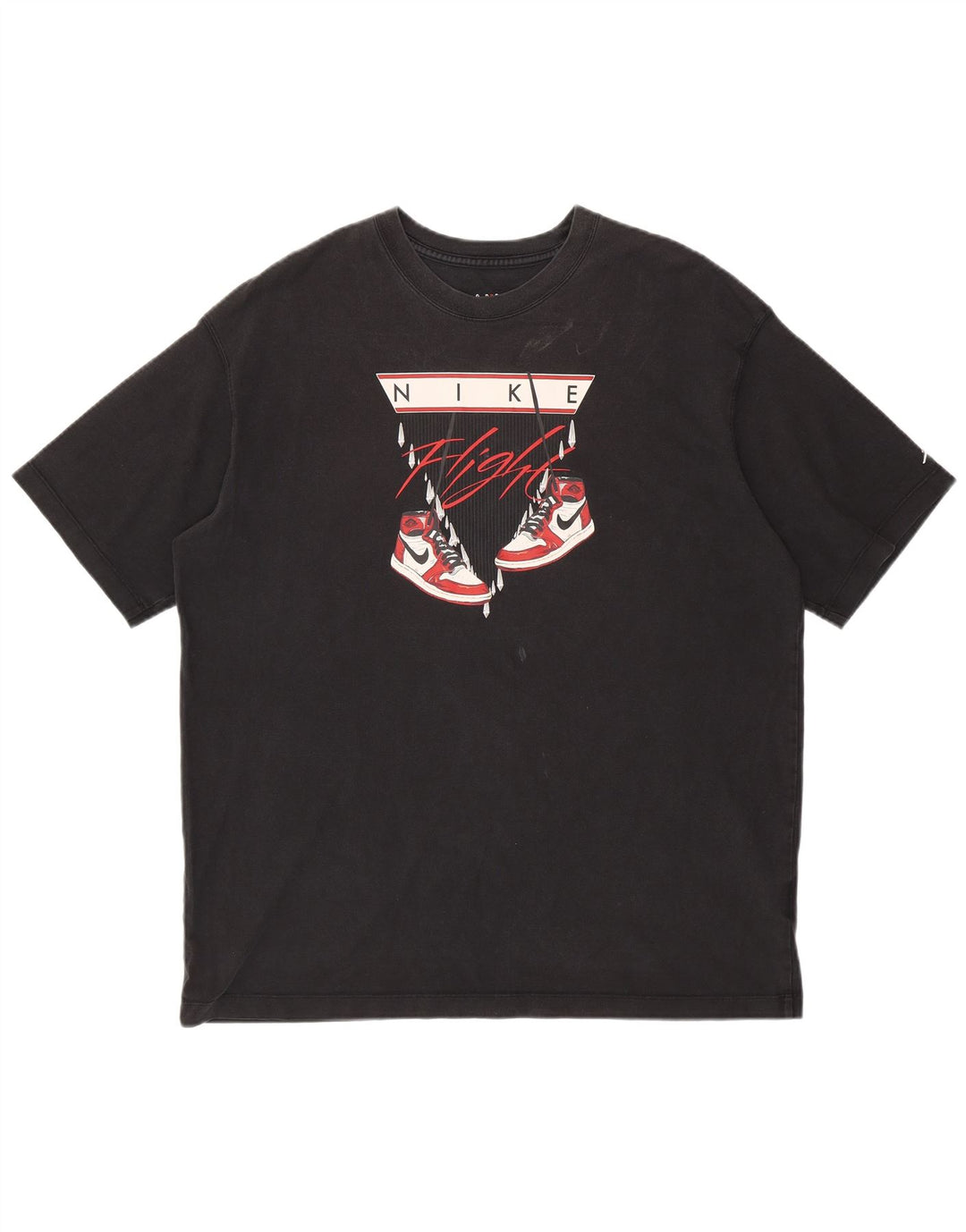 JORDAN Herren Übergroßes Grafik-T-Shirt-Oberteil XL aus schwarzer Baumwolle