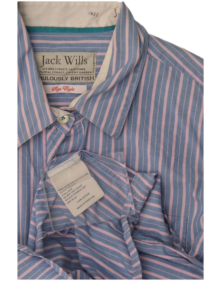 Jack Wills Damenhemd UK 8 Small Blau gestreift aus Baumwolle