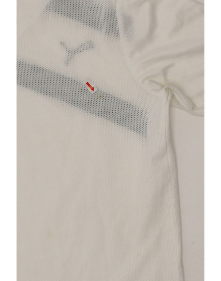 PUMA Boys Graphic T-Shirt Top 11-12 Years White Polyester Vintage Puma and Second-Hand Puma from Messina Hembry 