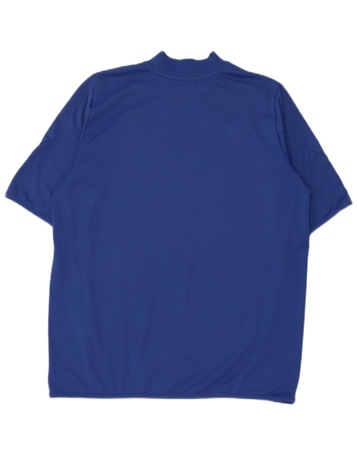 Diadora Herren-T-Shirt-Oberteil, großes, blaues Colourblock-Polyester