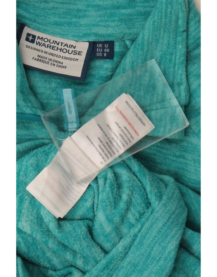 MOUNTAIN WAREHOUSE Womens Zip Neck Fleece Jumper UK 12 Medium  Turquoise Vintage Mountain Warehouse and Second-Hand Mountain Warehouse from Messina Hembry 