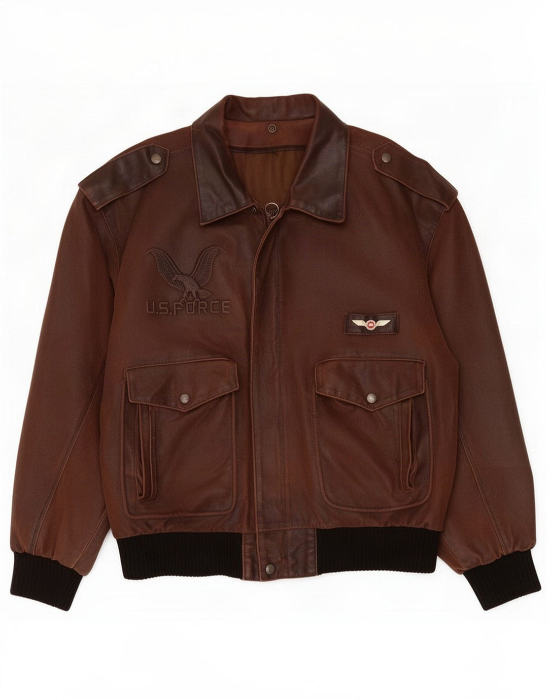 U.S. Air Force Herren Lederjacke IT 52 XL Braun Colourblock