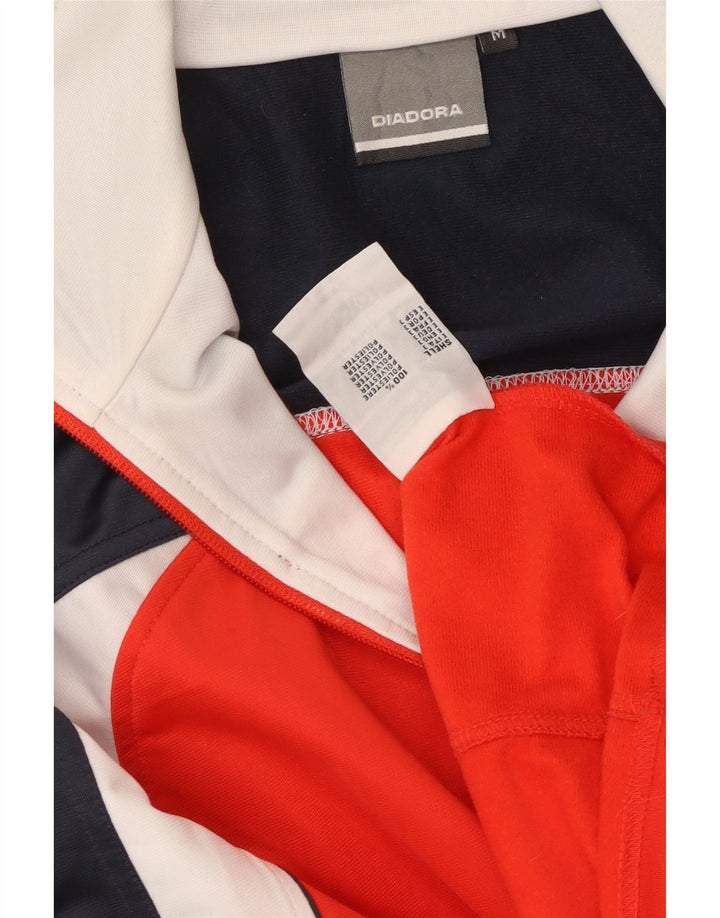 DIADORA Herren-Trainingsanzug-Oberteil, Mittelrotes Farbblock-Polyester