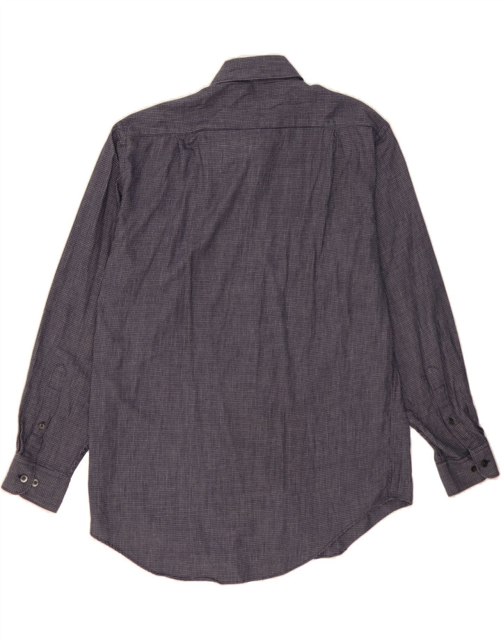 DOCKERS Mens Shirt Medium Navy Blue Houndstooth Cotton Vintage Dockers and Second-Hand Dockers from Messina Hembry 