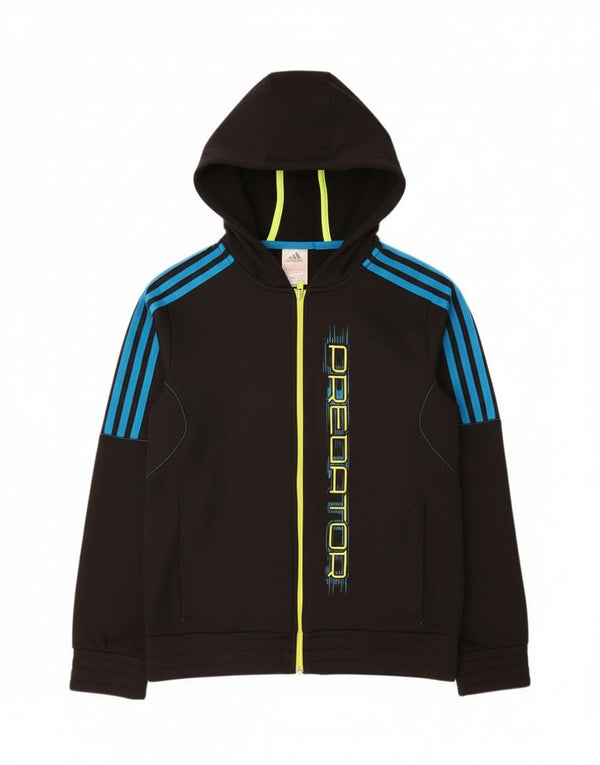 Adidas Jungen Predator Graphic Zip Hoodie Pullover 13–14 Jahre, schwarzes Polyester