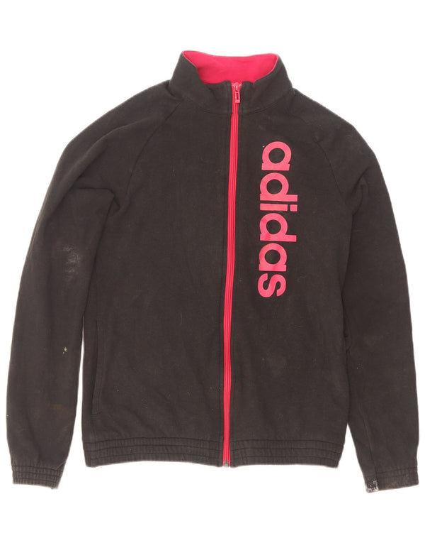 Adidas Damen Graphic Trainingsanzug Top Jacke UK 6 XS Schwarz
