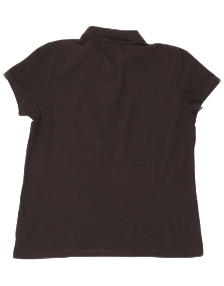 Puma Damen Poloshirt UK 16 Large Schwarz Baumwolle