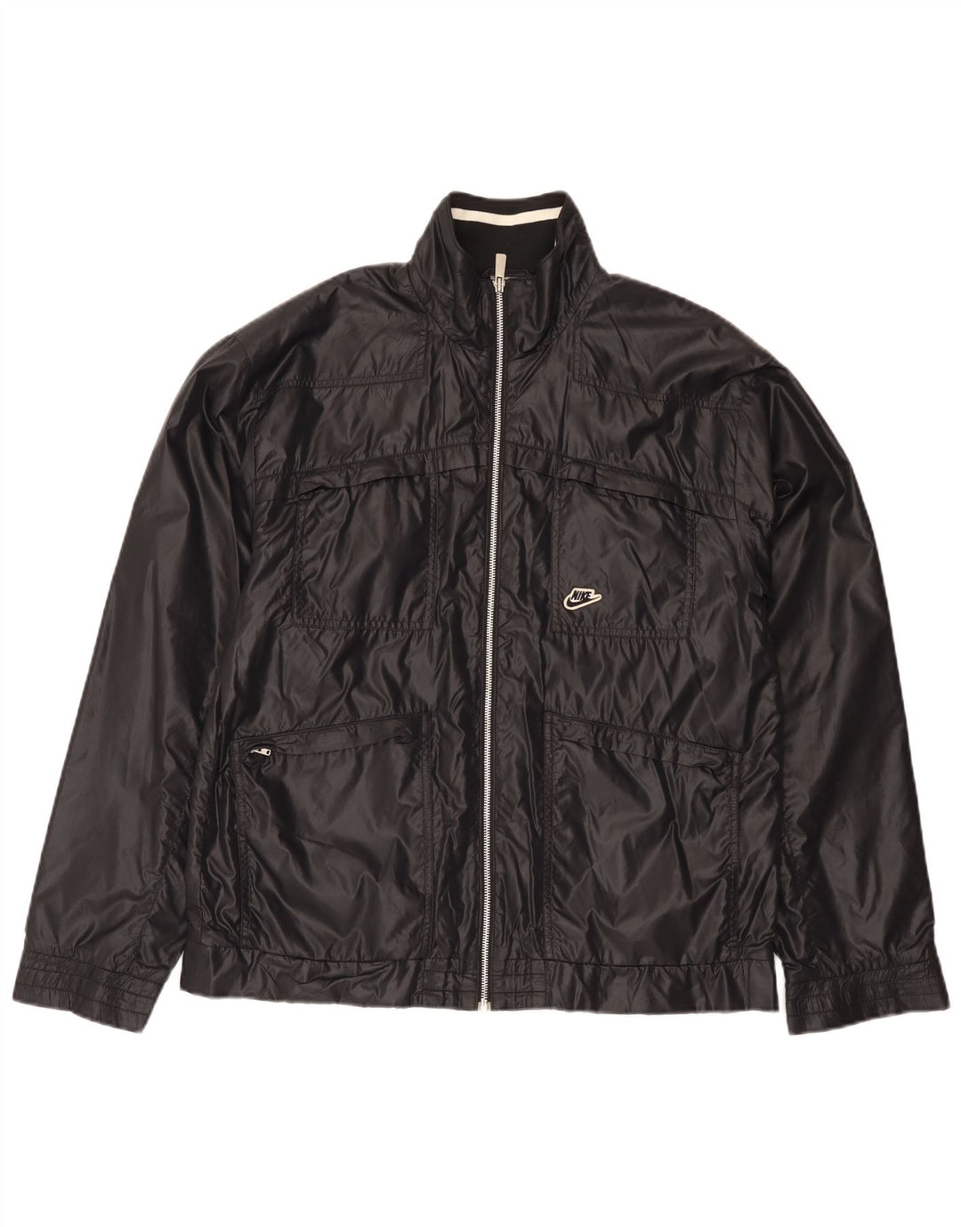 Nike Herren-Trainingsanzug-Top-Jacke, großes schwarzes Nylon