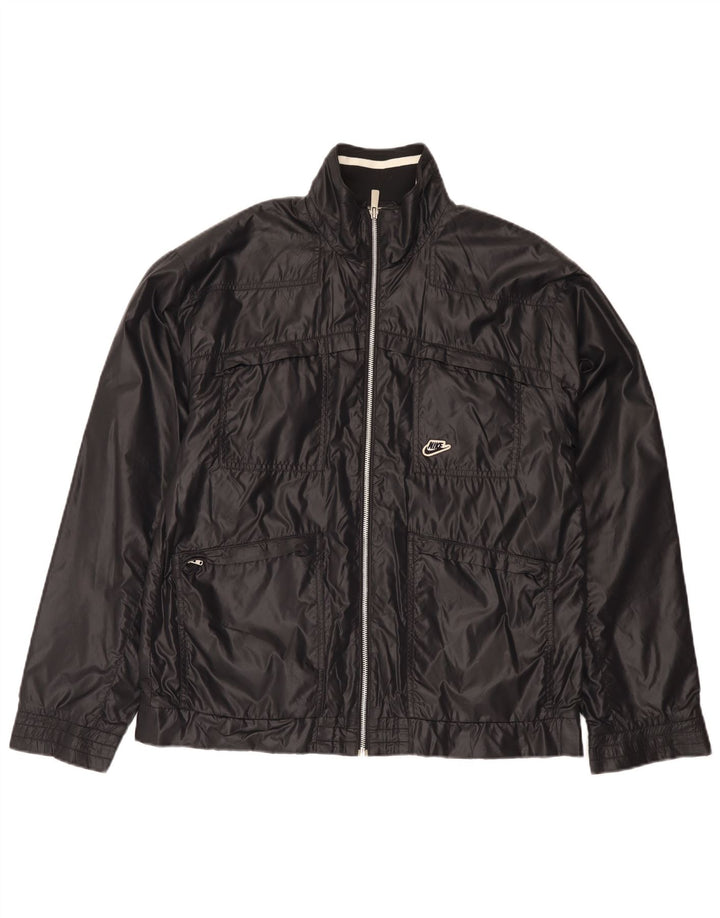 Nike Herren-Trainingsanzug-Top-Jacke, großes schwarzes Nylon