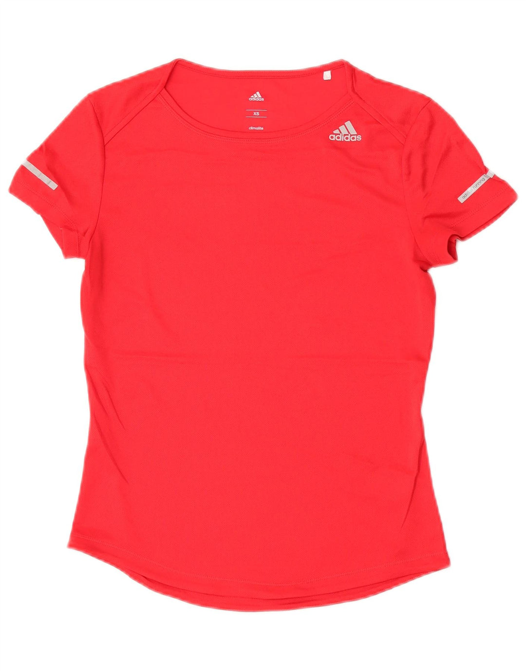 Adidas Damen Climalite T-Shirt Top UK 6 XS Rot Polyester