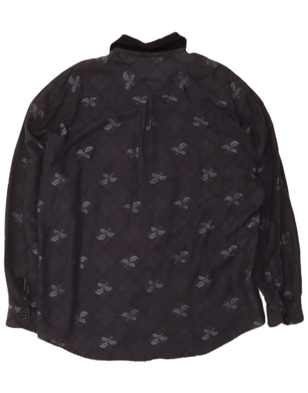 Daniel Dodd Herrenhemd XL Marineblau kariert Polyester