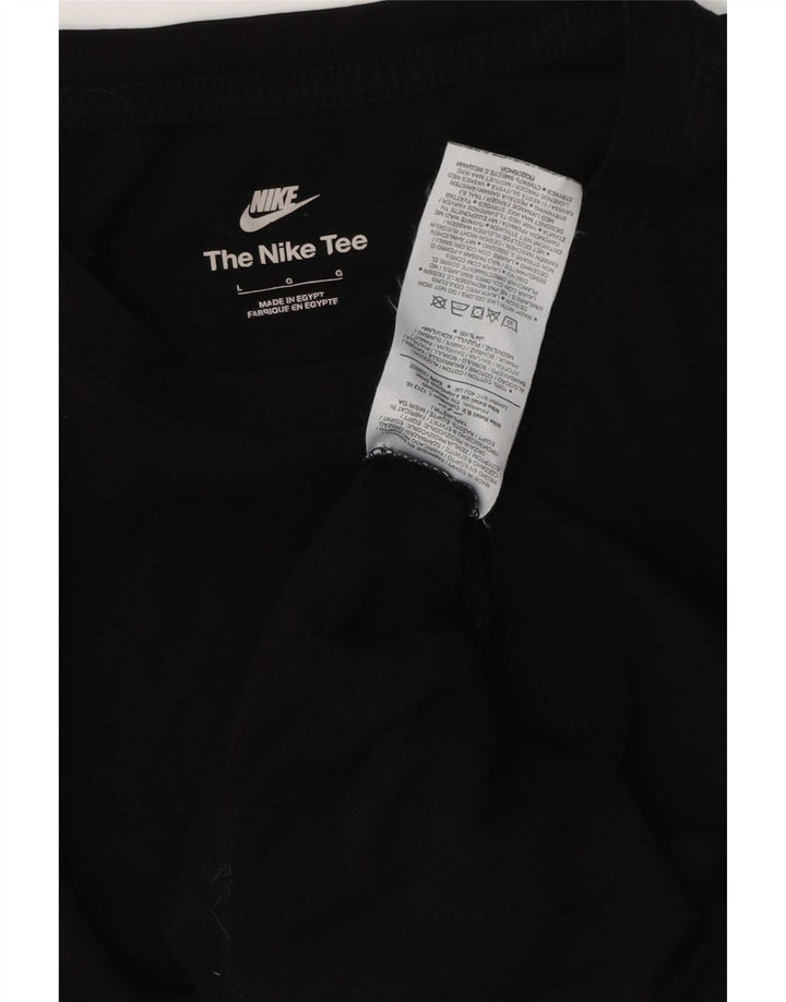Nike Herren T-Shirt Top Large Schwarz Baumwolle