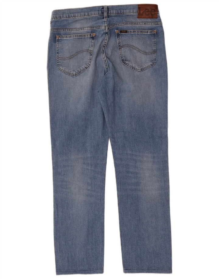 Lee Herren Rider Straight Jeans W34 L28 Blaue Baumwolle