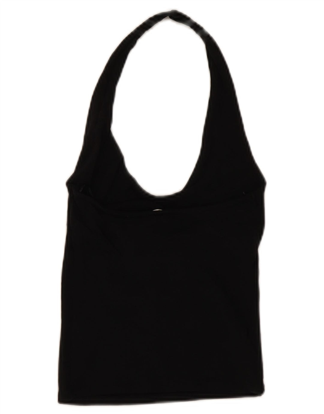 Zara Damen Crop Neckholder Top UK 12 Mittelschwarze Baumwolle