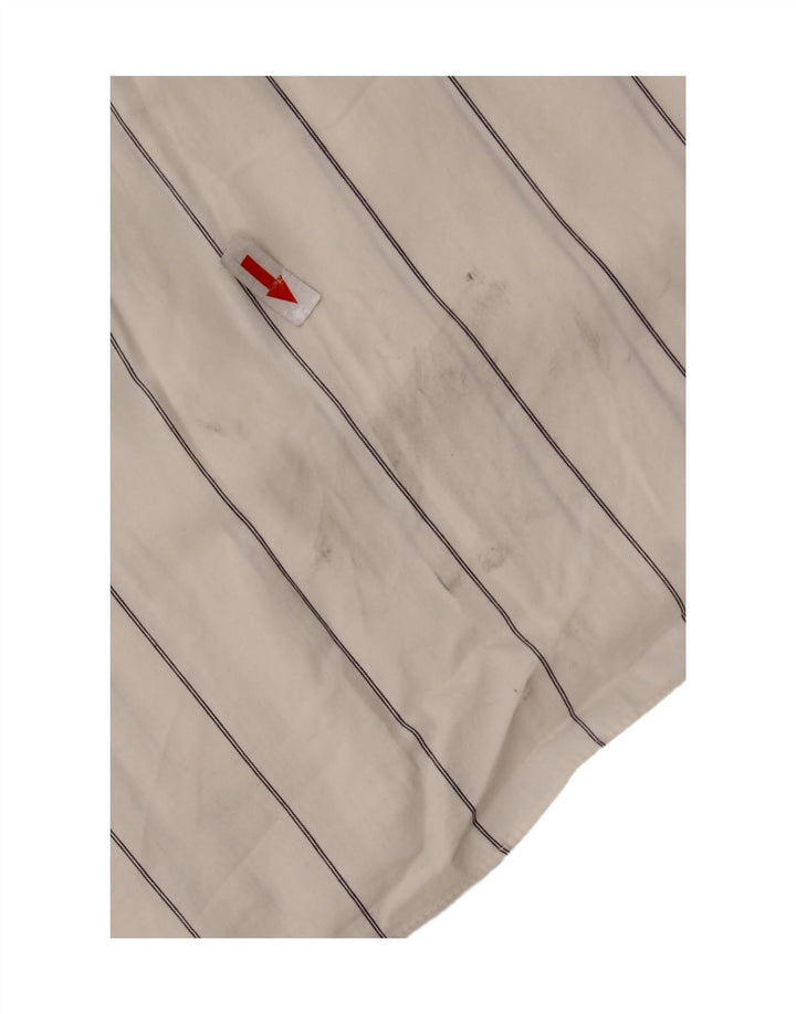 ALEA Herren-Kurzarmhemd, Größe 42 16 1/2, groß, weißer Nadelstreifen