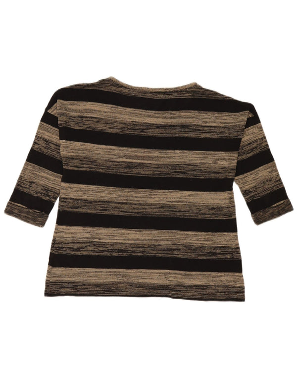 Marks & Spencer Damen-Oversize-Top mit 3/4-Ärmeln, UK-Größe 10, Größe S, grau gestreift