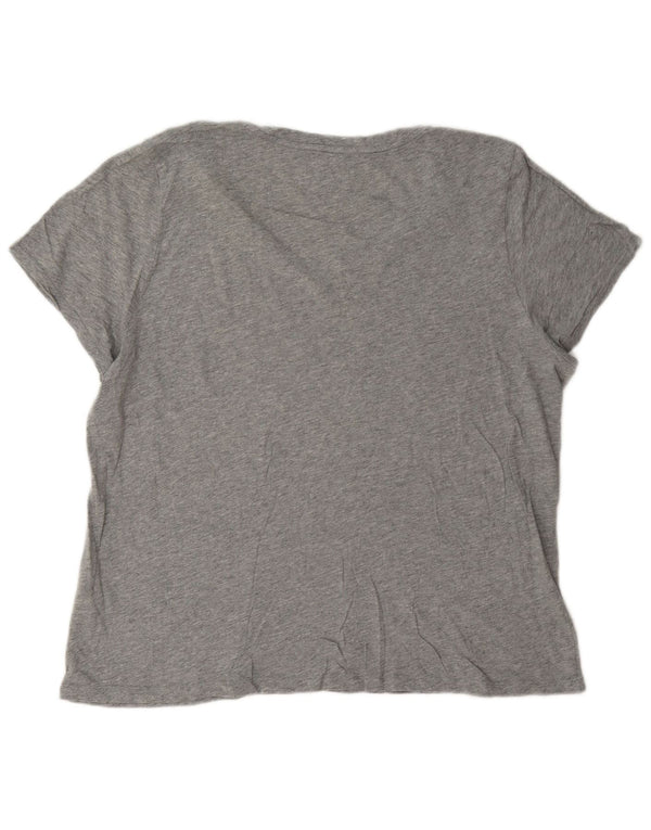 Tommy Hilfiger Damen Relaxed Fit Graphic T-Shirt Top UK 18 XL Grau meliert