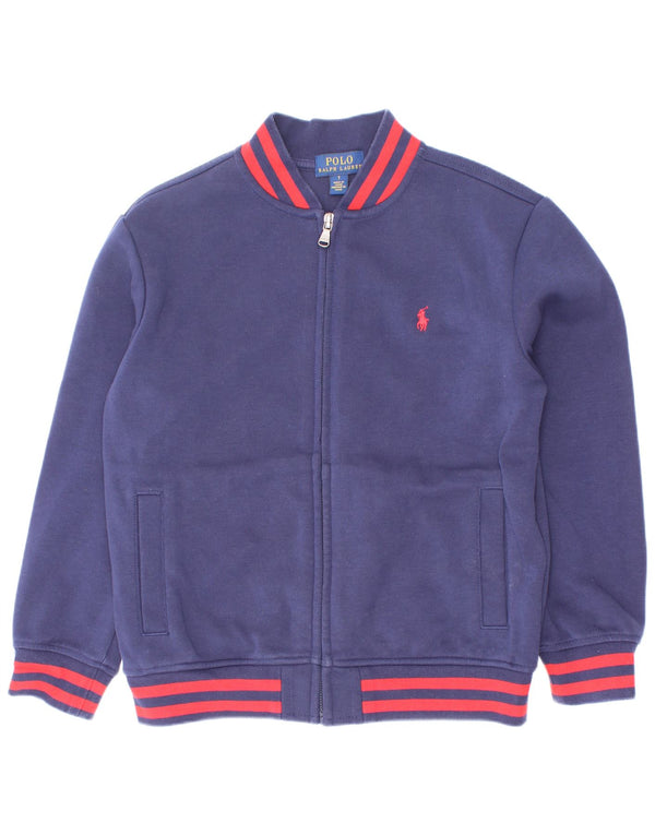 Polo Ralph Lauren Jungen-Trainingsanzug, Oberteil, Jacke, 6–7 Jahre, Marineblau gestreift