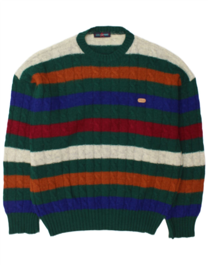 Les Copains Herren-Pullover mit Rundhalsausschnitt, XL, mehrfarbig, gestreift, Wolle