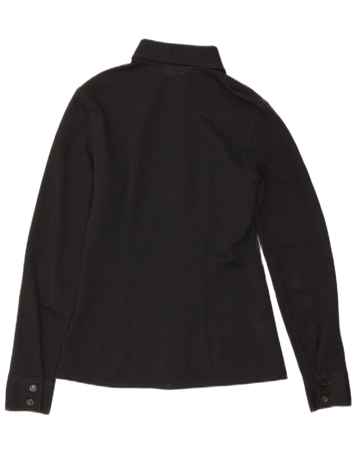 Stefanel Damen Hemdbluse UK 10 Small Schwarz Polyester