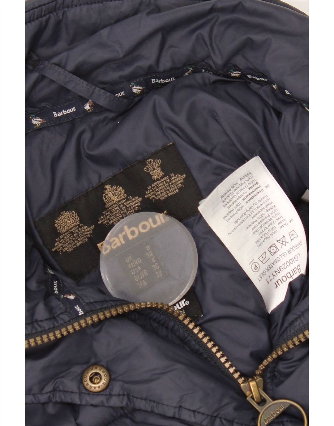 Barbour Damen Wattierte Weste UK 8 Small Marineblau Polyamid
