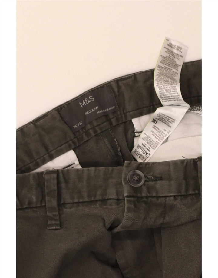 Marks & Spencer Damen-Chinohose mit normaler Passform, W36 L30, Khaki, Baumwolle