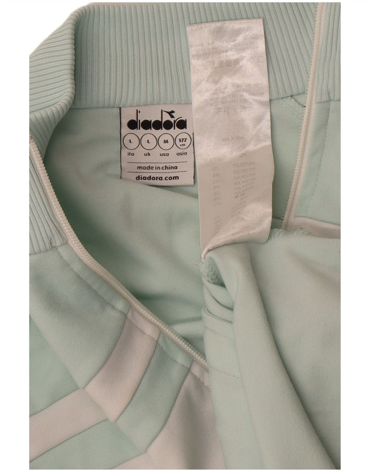 Diadora Damen-Trainingsanzug-Oberteil, Jacke, groß, grünes Farbblock-Polyester