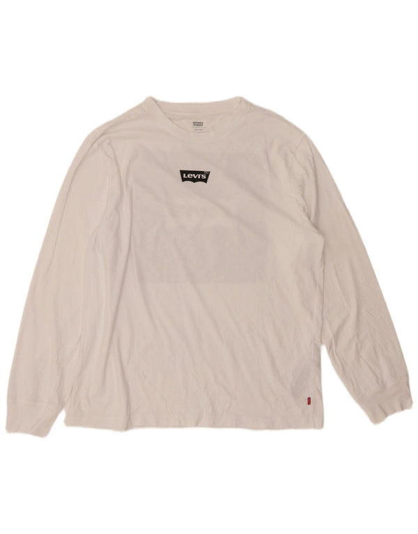 LEVI'S Herren Relaxed Graphic Top Langarm Mittelweiße Baumwolle