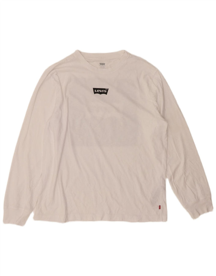LEVI'S Herren Relaxed Graphic Top Langarm Mittelweiße Baumwolle