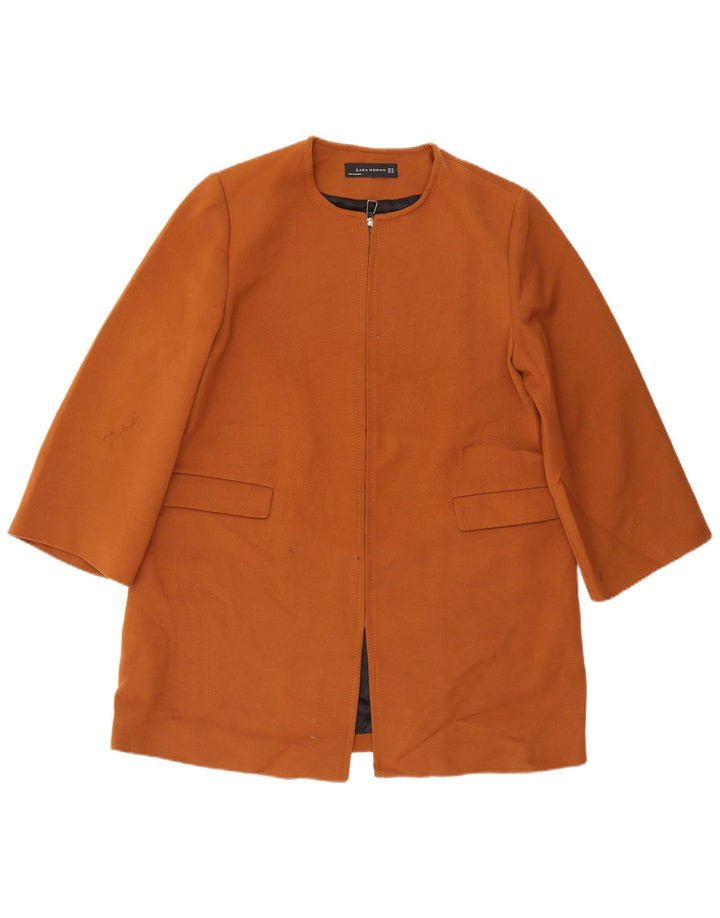 Zara Damen Mantel UK 18 XL Braun Polyester