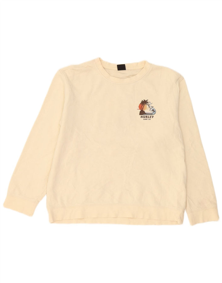 Hurley Herren-Sweatshirt mit Grafik, mittelbeige Baumwolle