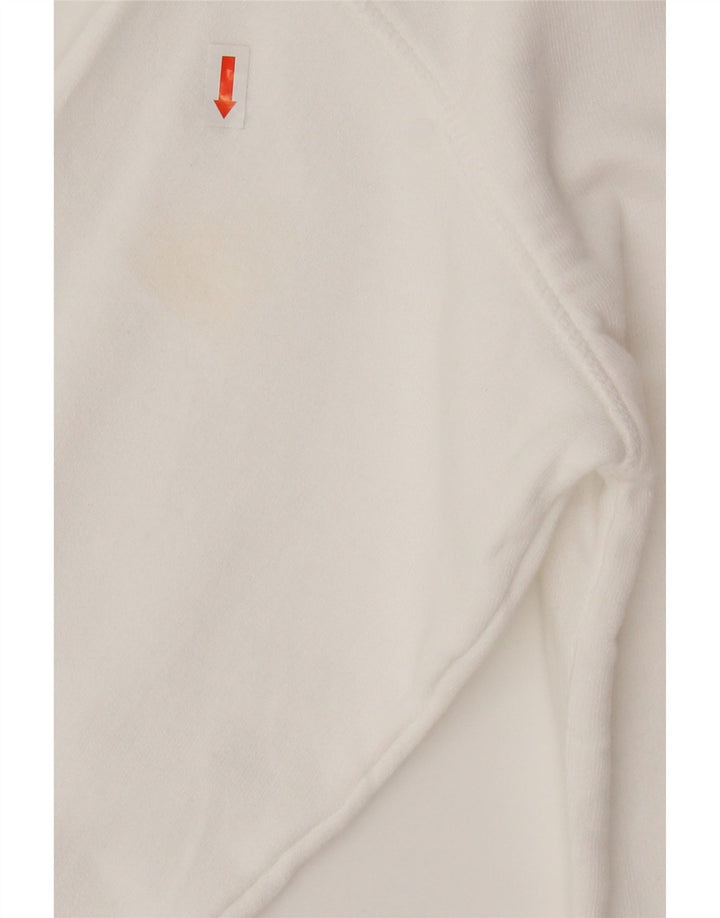 Rifle Womens Graphic Crop Sweatshirt Pullover UK 16 Large Weiße Baumwolle