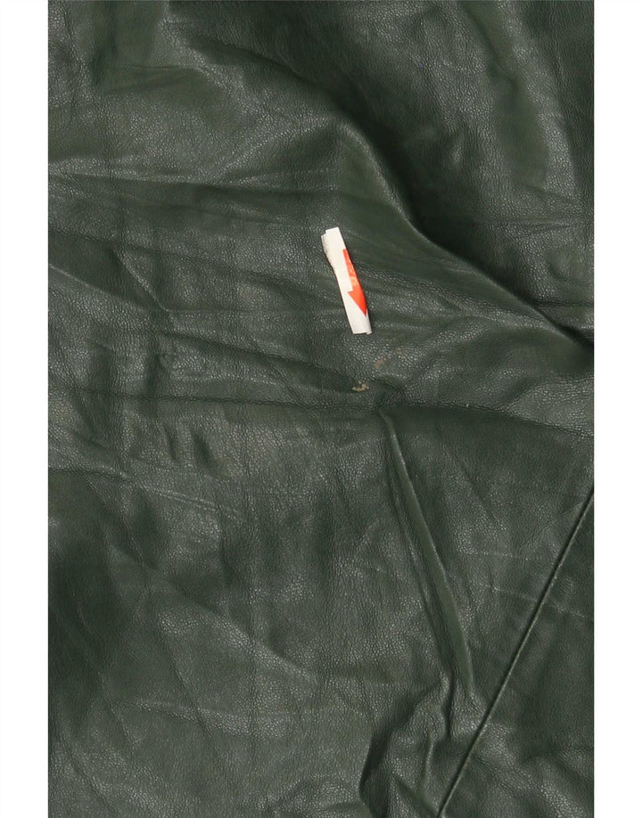 Zara Damen One-Shoulder-Oberteil aus Kunstleder, UK 12, Mittelgrün, Polyurethan