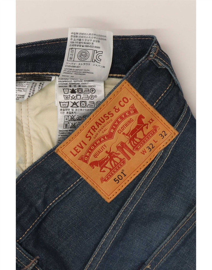 Levi's Herren 501 Straight Jeans W32 L32 Blaue Baumwolle