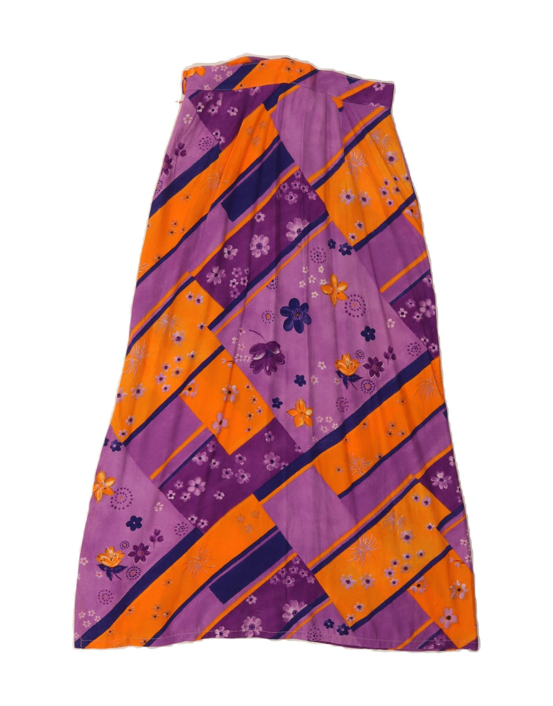 VINTAGE Womens Maxi A-Line Skirt W28 Medium Purple Floral Vintage Vintage and Second-Hand Vintage from Messina Hembry 