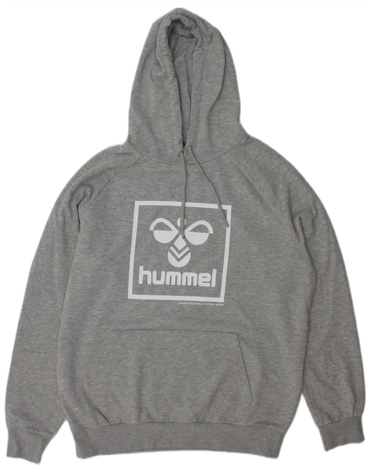 Hummel Herren Graphic Hoodie Pullover XL Grau geflecktes Polyester