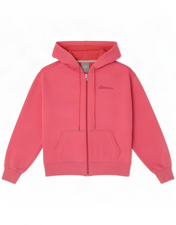 Diadora Damen-Kapuzenpullover mit Reißverschluss, UK 16, Größe L, Rosa, Baumwolle