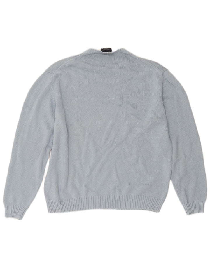 Trussardi Herren-Pullover mit Rundhalsausschnitt, Größe L, Blau
