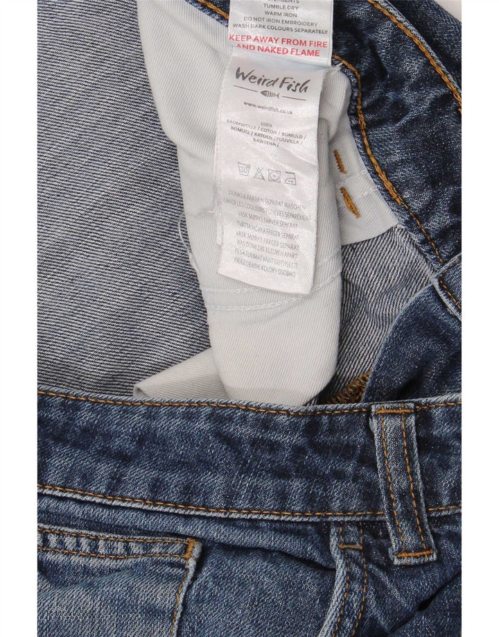 Weird Fish Damen Straight Jeans W38 L27 Blaue Baumwolle