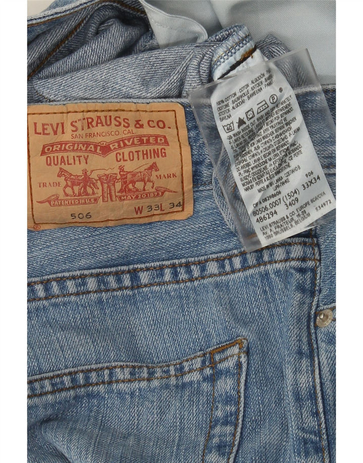 Levi's Herren 506 Straight Jeans W33 L30 Blaue Baumwolle