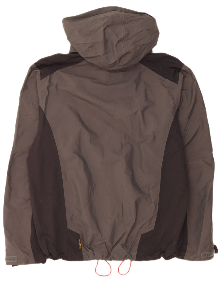 Jack Wolfskin Herren-Regenjacke mit Kapuze, UK 34, Größe S, Grau, Polyamid