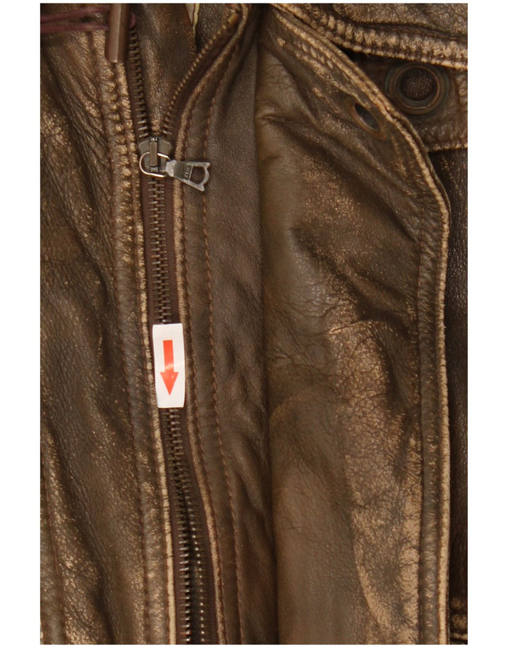 Vintage Herren Lederjacke IT 50 Großes braunes Leder