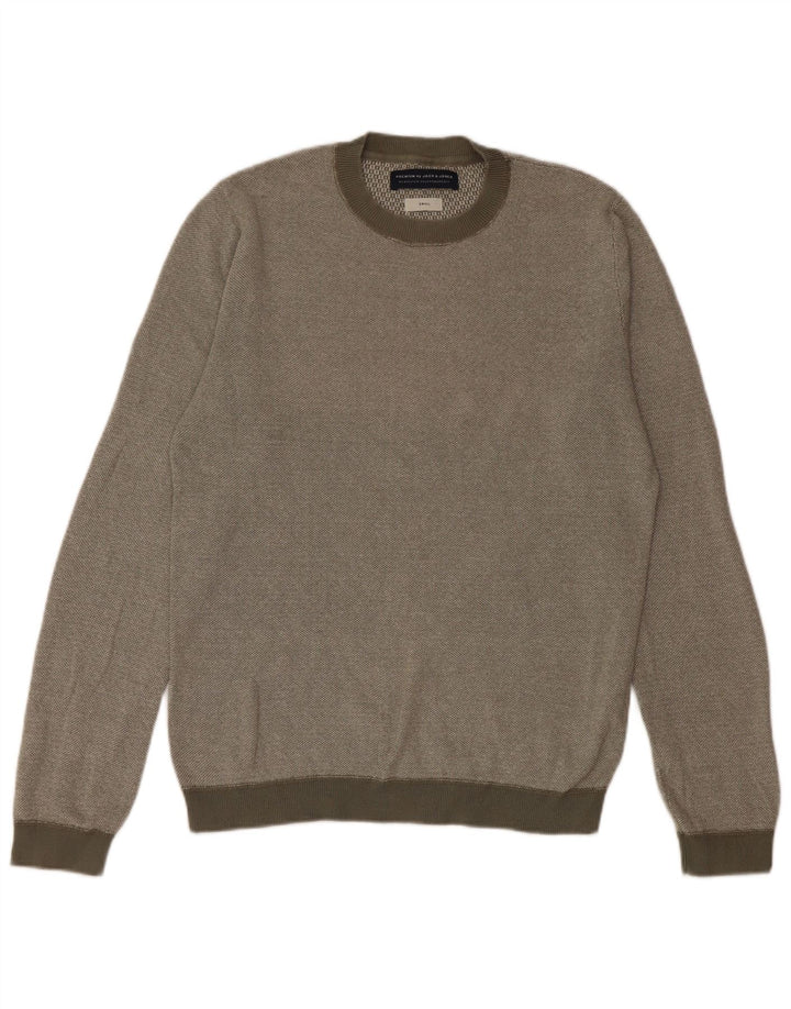 Jack & Jones Herren-Pullover mit Rundhalsausschnitt, Größe S, Khaki, Baumwolle