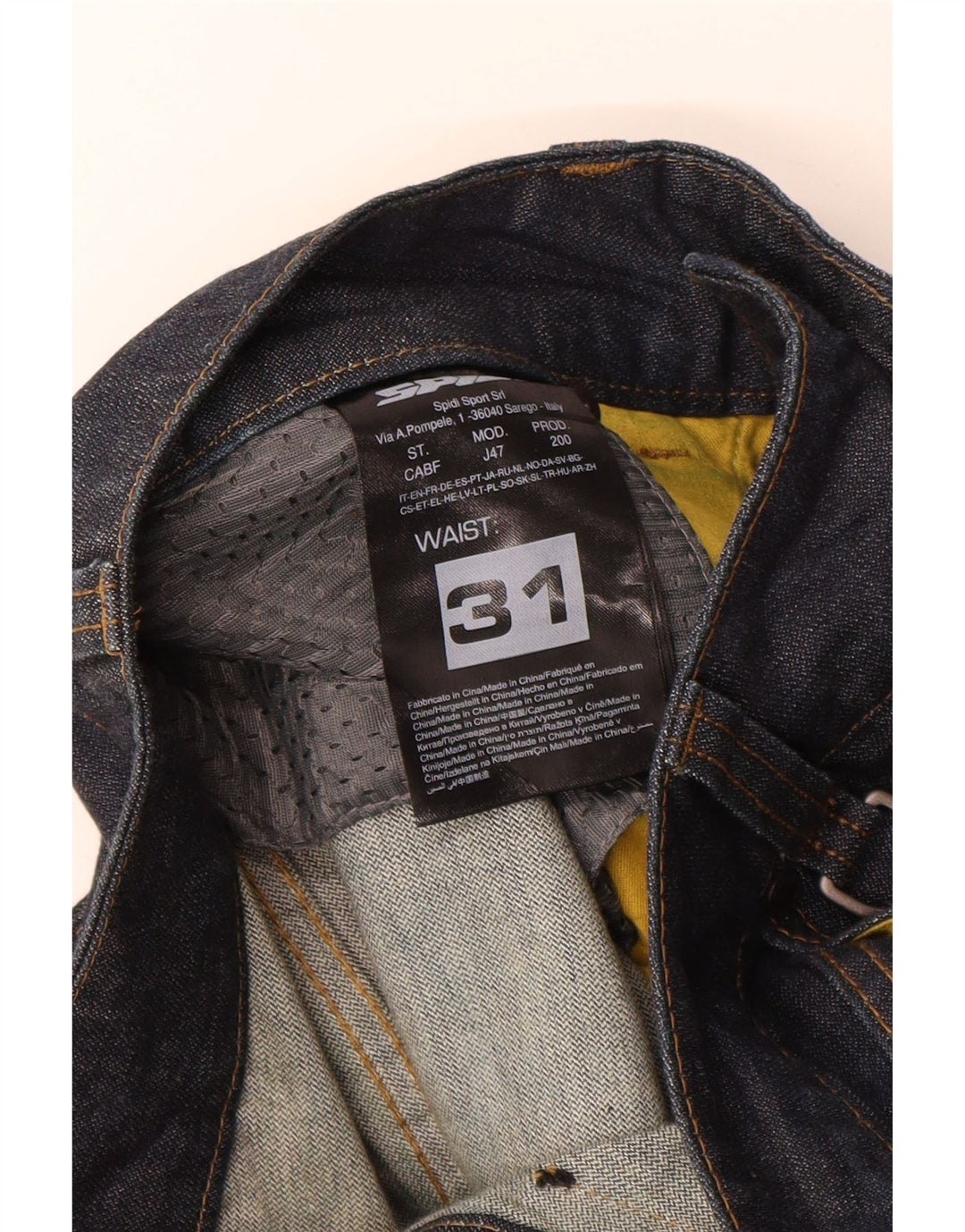 Spidi Herren Straight Jeans W31 L33 Marineblaue Baumwolle